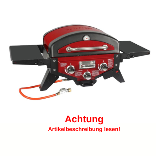 El Fuego Tischgasgrill Smoker Medison 2 Brenner Rot #E364