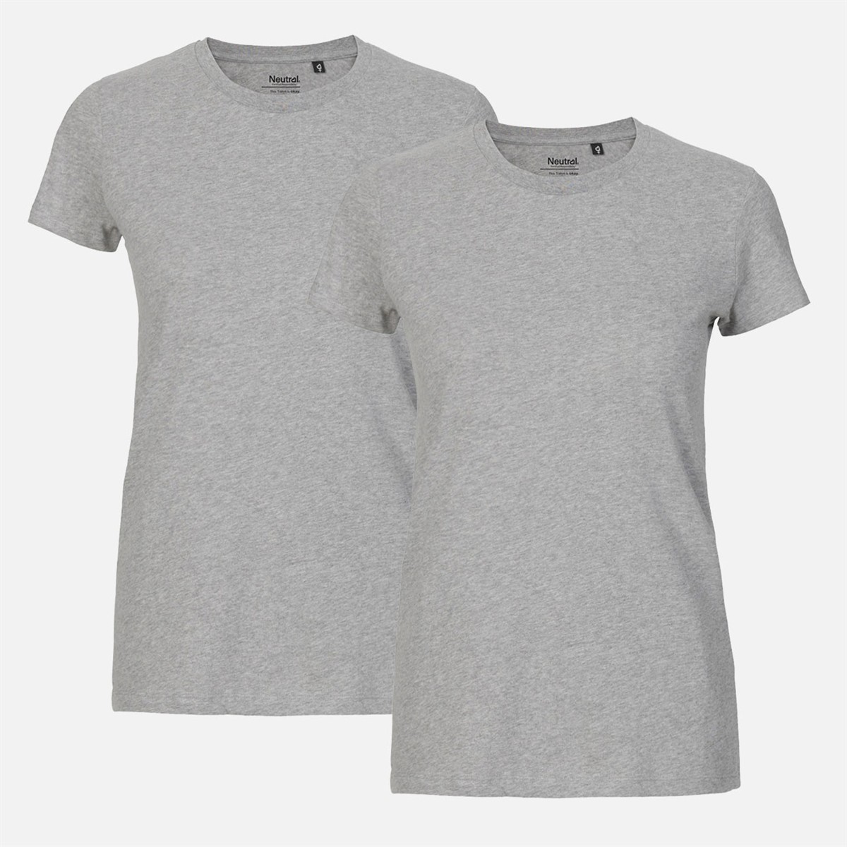 T-Shirt, Rundhalsausschnitt, Kurzarm, Hellgrau, Meliert