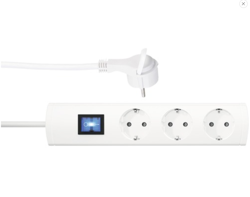 Kopp Steckdosenleiste 3-fach Schalter 90° H05VV-F3G1,5 weiß 1,4 m UNOversal mit extraflachem Winkelstecker