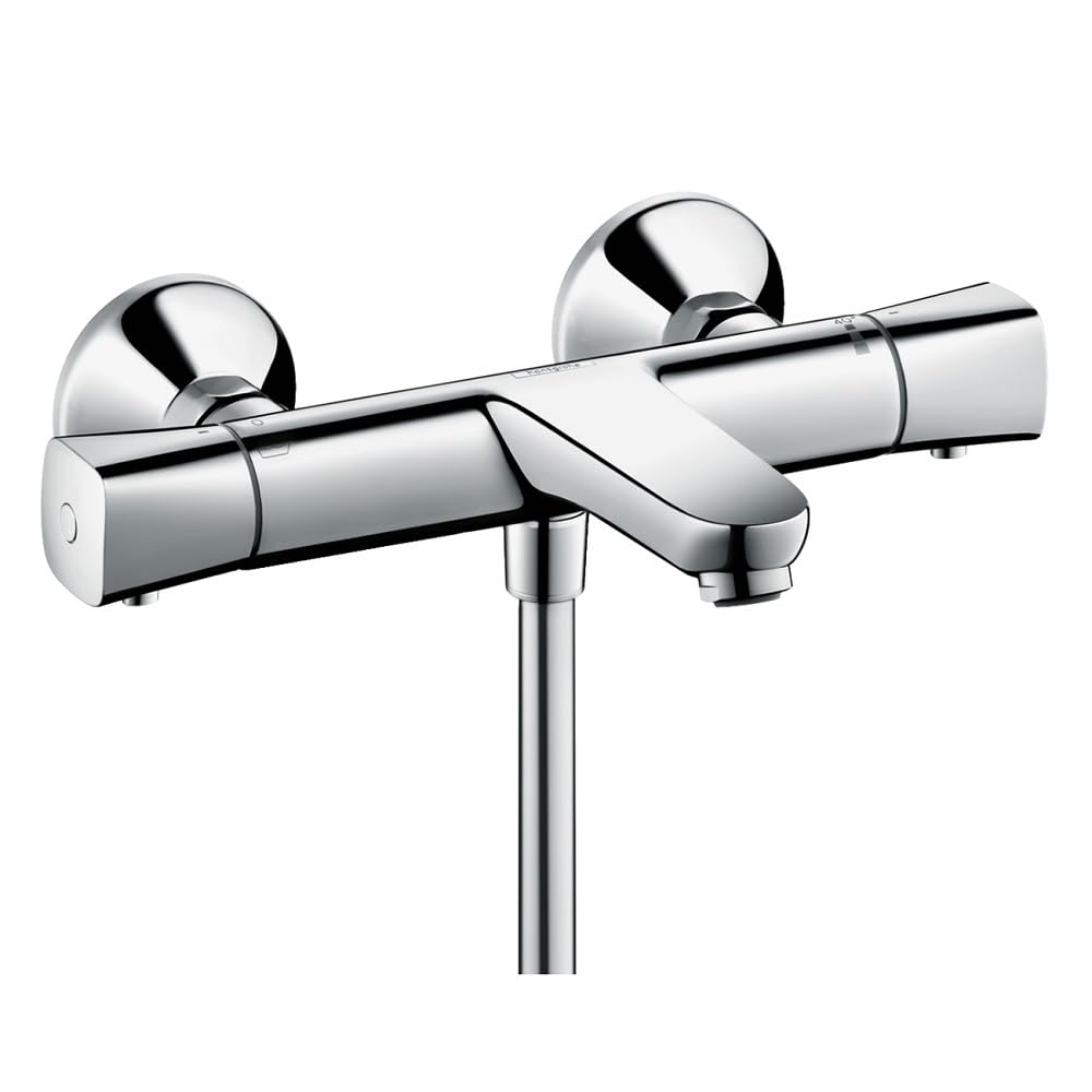 hansgrohe Ecostat Universal - Wannenthermostat Aufputz, Wannenarmatur mit Sicherheitssperre (SafetyStop) bei 40° C, Thermostat für die Badewanne, Mischbatterie für 2 Verbraucher, Chrom, 13123000