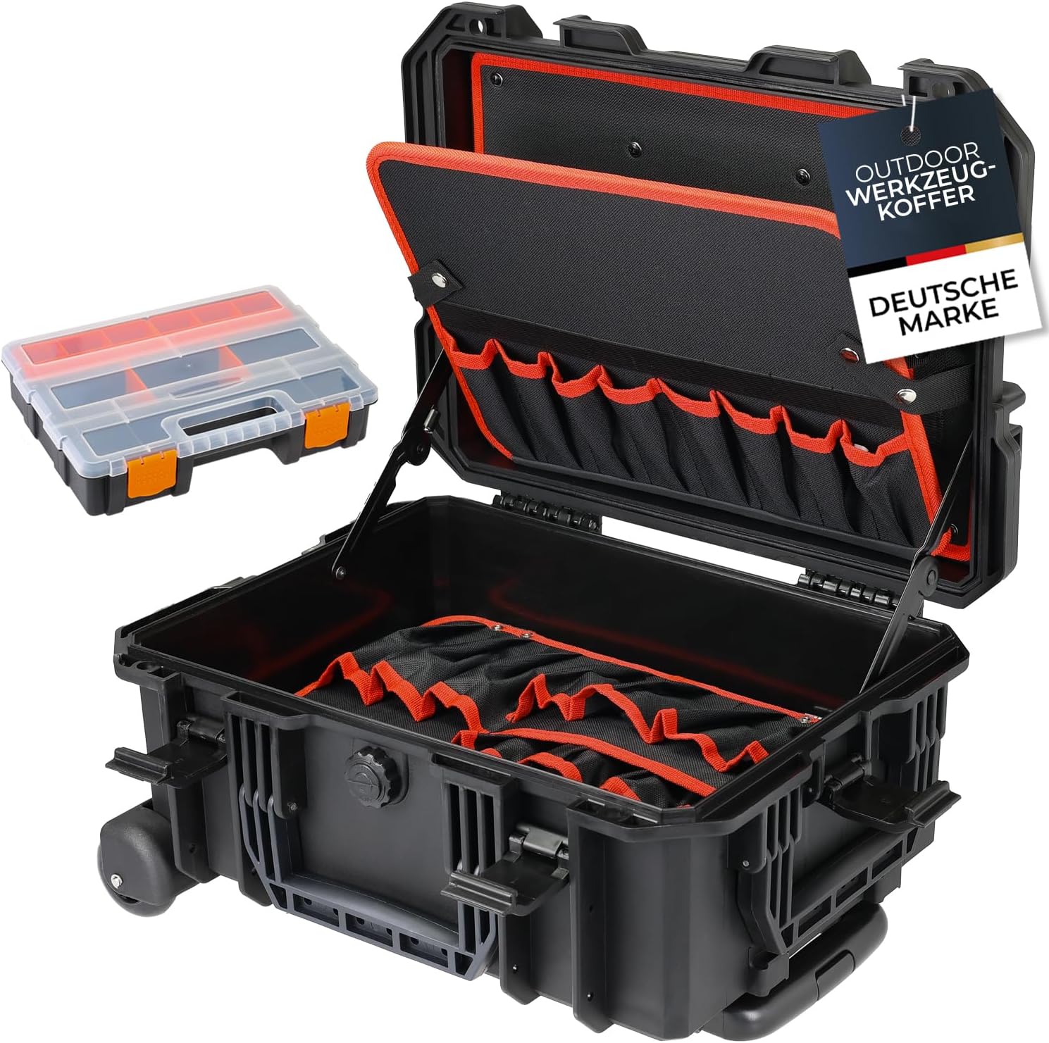 HMF Outdoor Werkzeugtrolley Werkzeugkoffer leer mit Rollen #2706