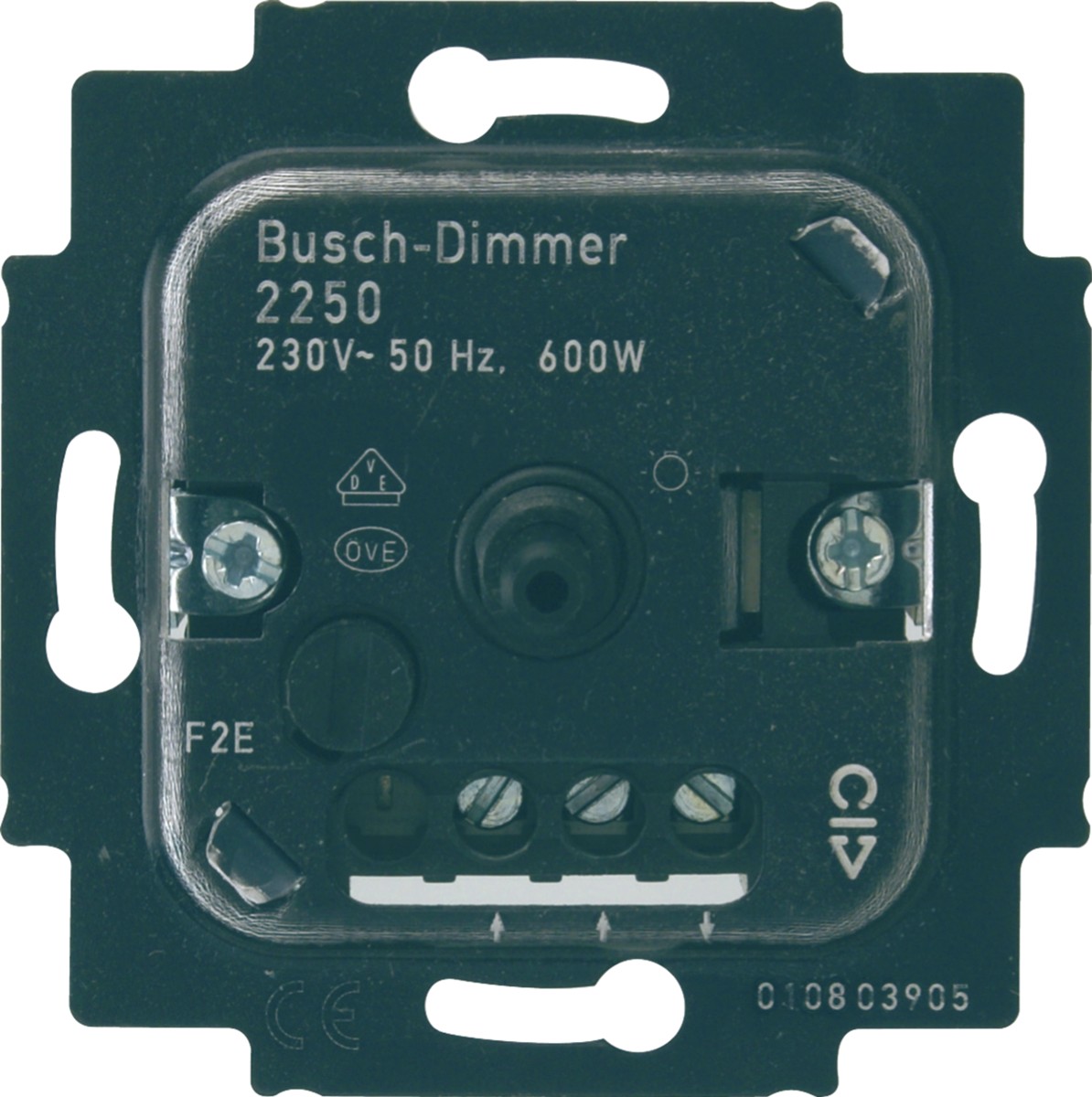 Unterputz-Dimmer, Drehdimmer, 230 V, 600 W, Schaltereinsatz