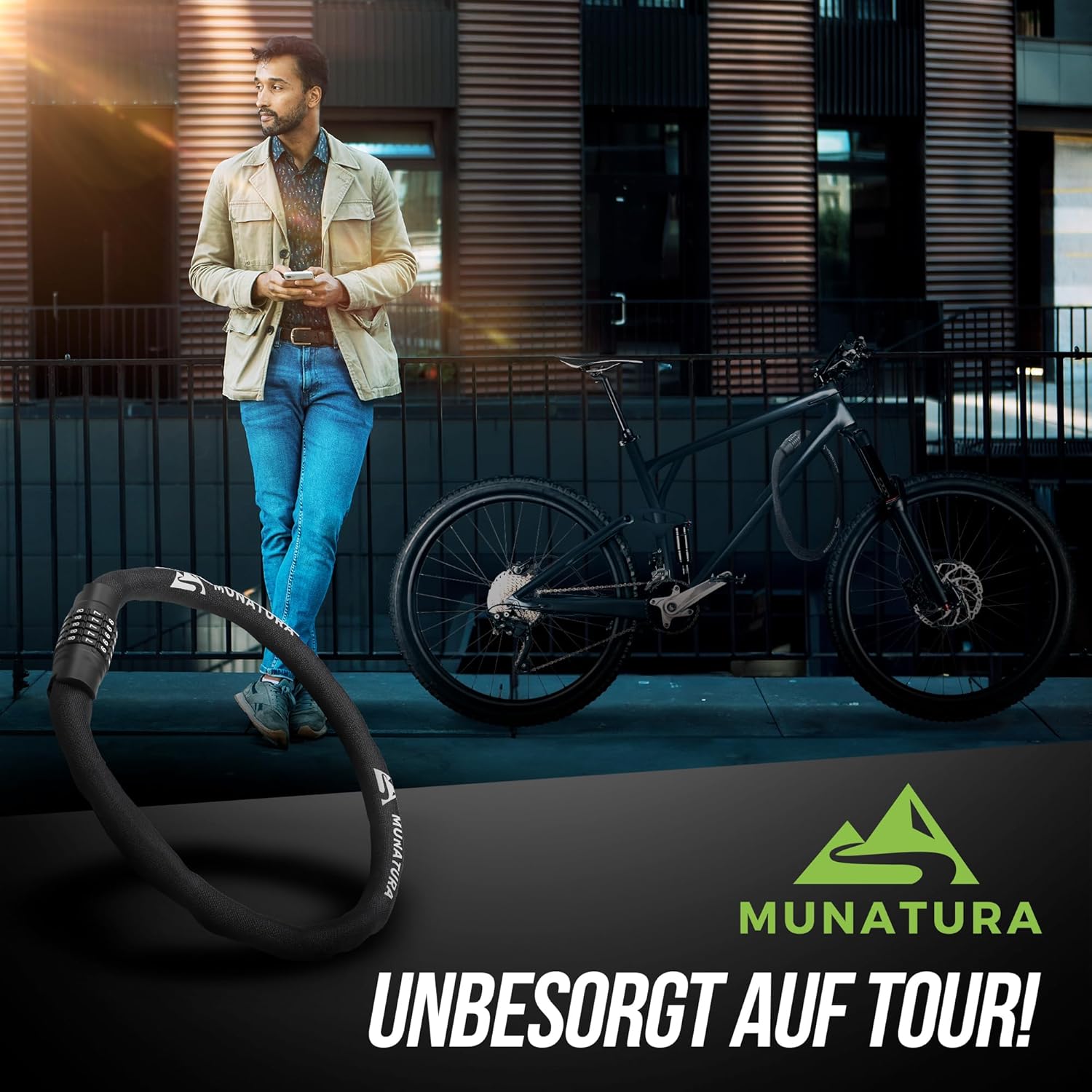MUNATURA Fahrradschloss Zahlenschloss  100cm