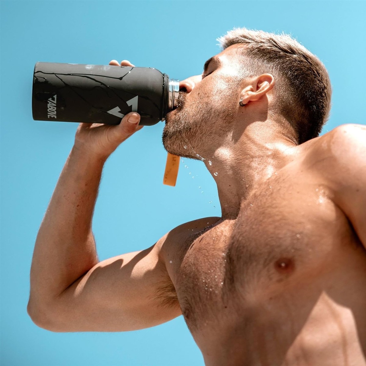 Sportflasche, Shaker, Wasserflasche, Trinkflasche, Manueller Deckel