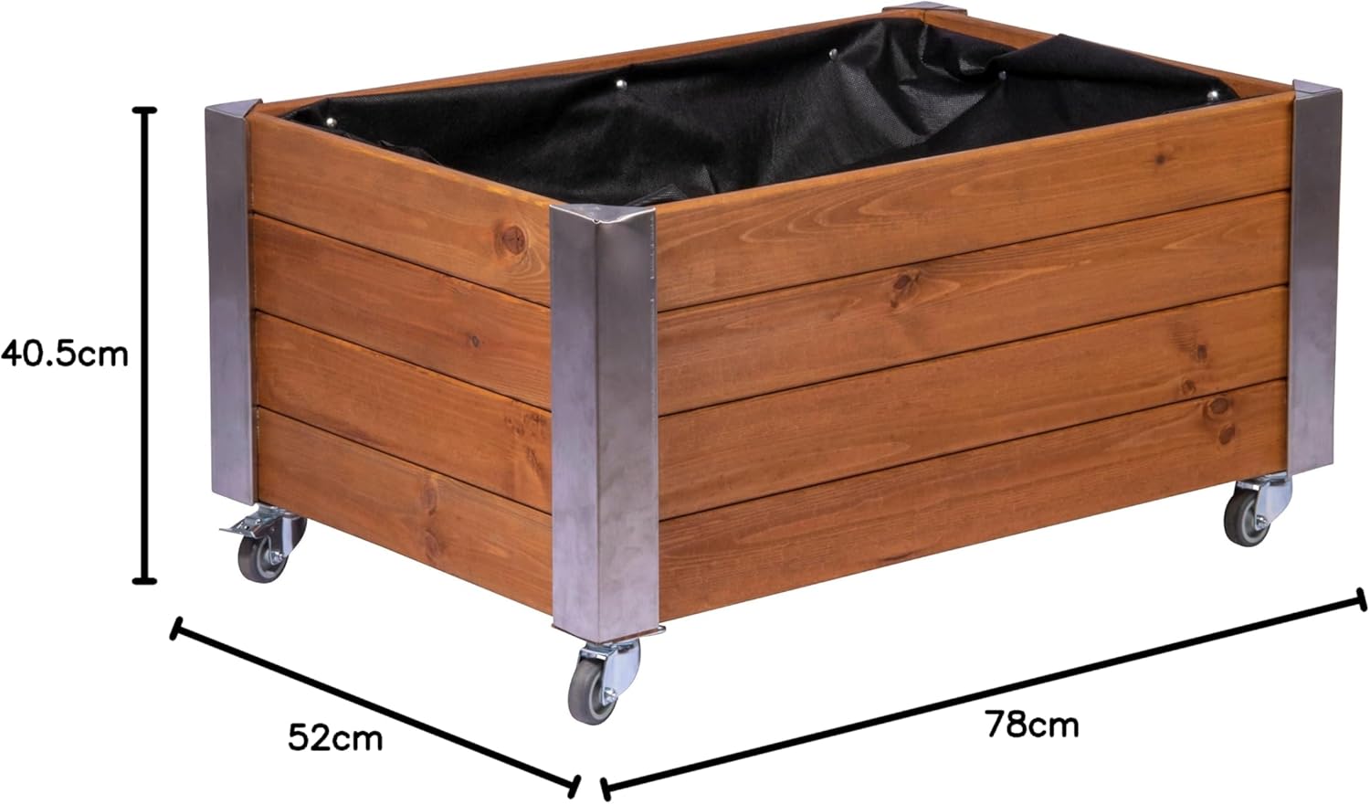 Dobar Hochbeet Rollfi aus Holz mit Rollen Pflanzbeet Blumenbeet