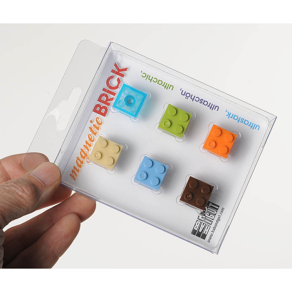Lego Brick, Mini Blocks, 4x4 studs, Assorted colors, Plastic display case