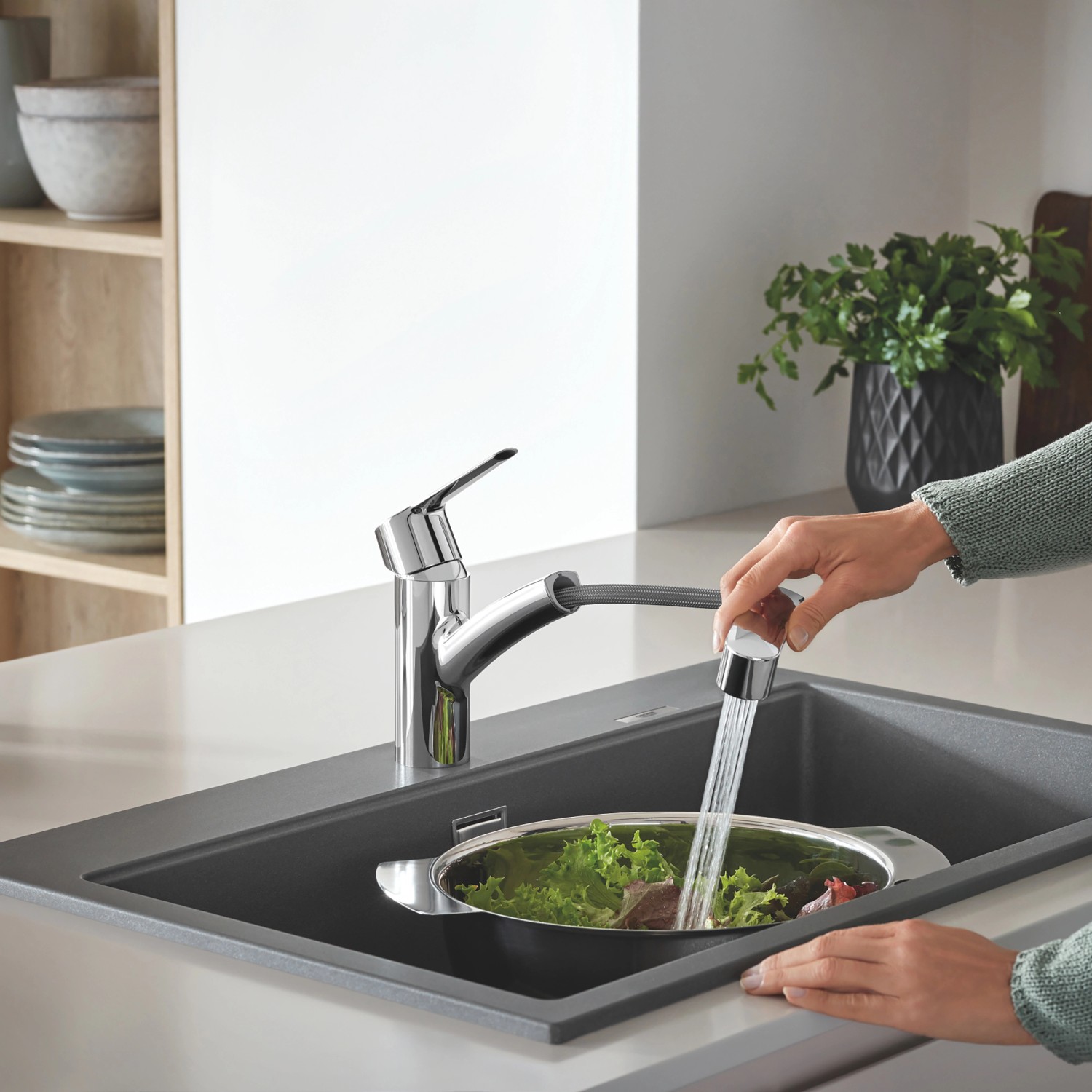 Grohe QuickFix Spültischarmatur Start Chrom mit ausziehbarer Dualbrause