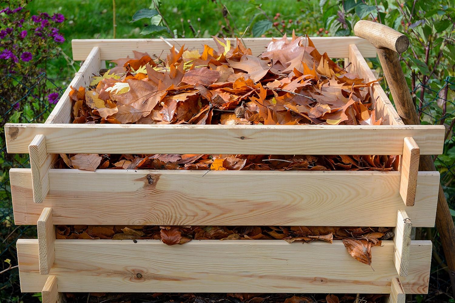 Dobar Komposter Stecki Holz-Komposter mit Stecksystem Kompostbehälter Gartenkomposter 320L