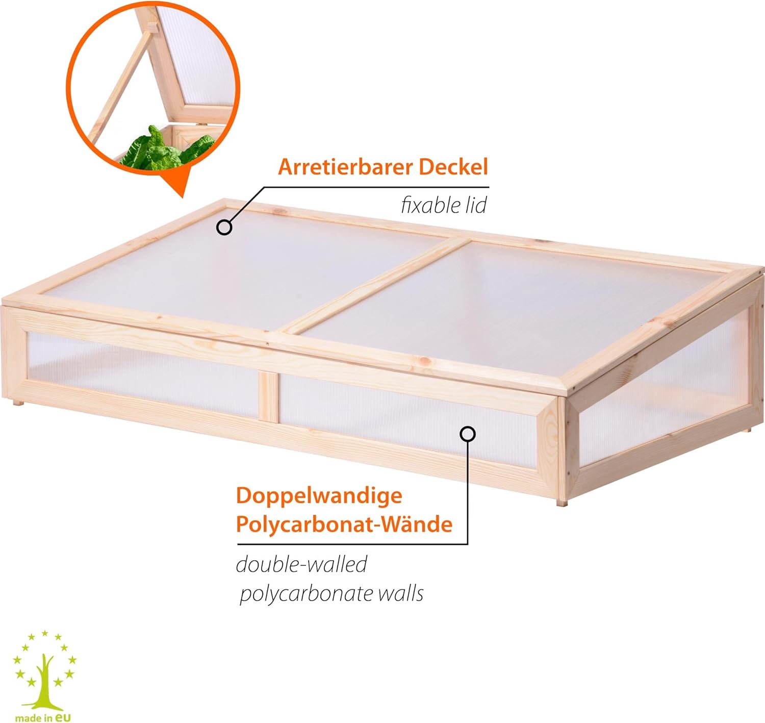 Dobar Frühbeet-Aufsatz Anzucht Aufsatz für Hochbeete Anzuchtkasten Gewächshaus
