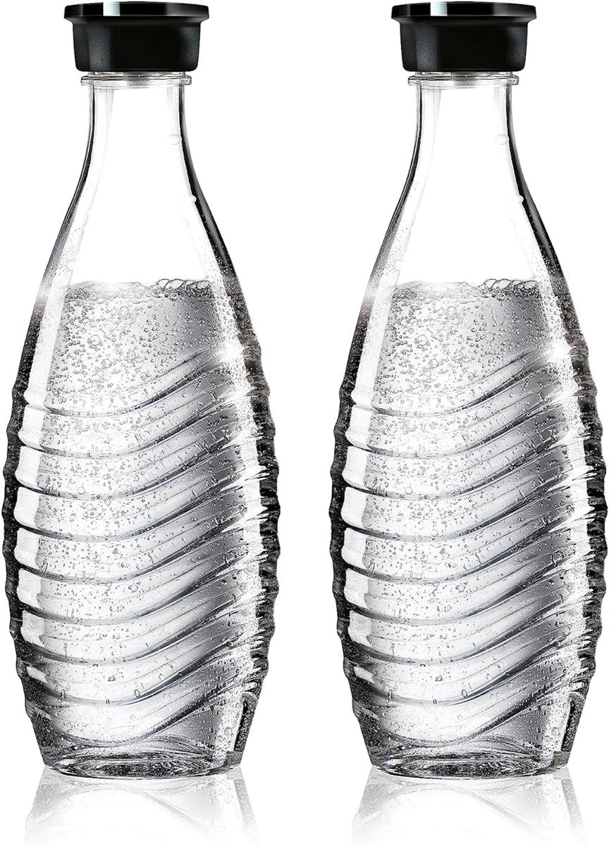 SodaStream 2er-Pack Glaskaraffe Ersatzflaschen Glasflasche 0,6L