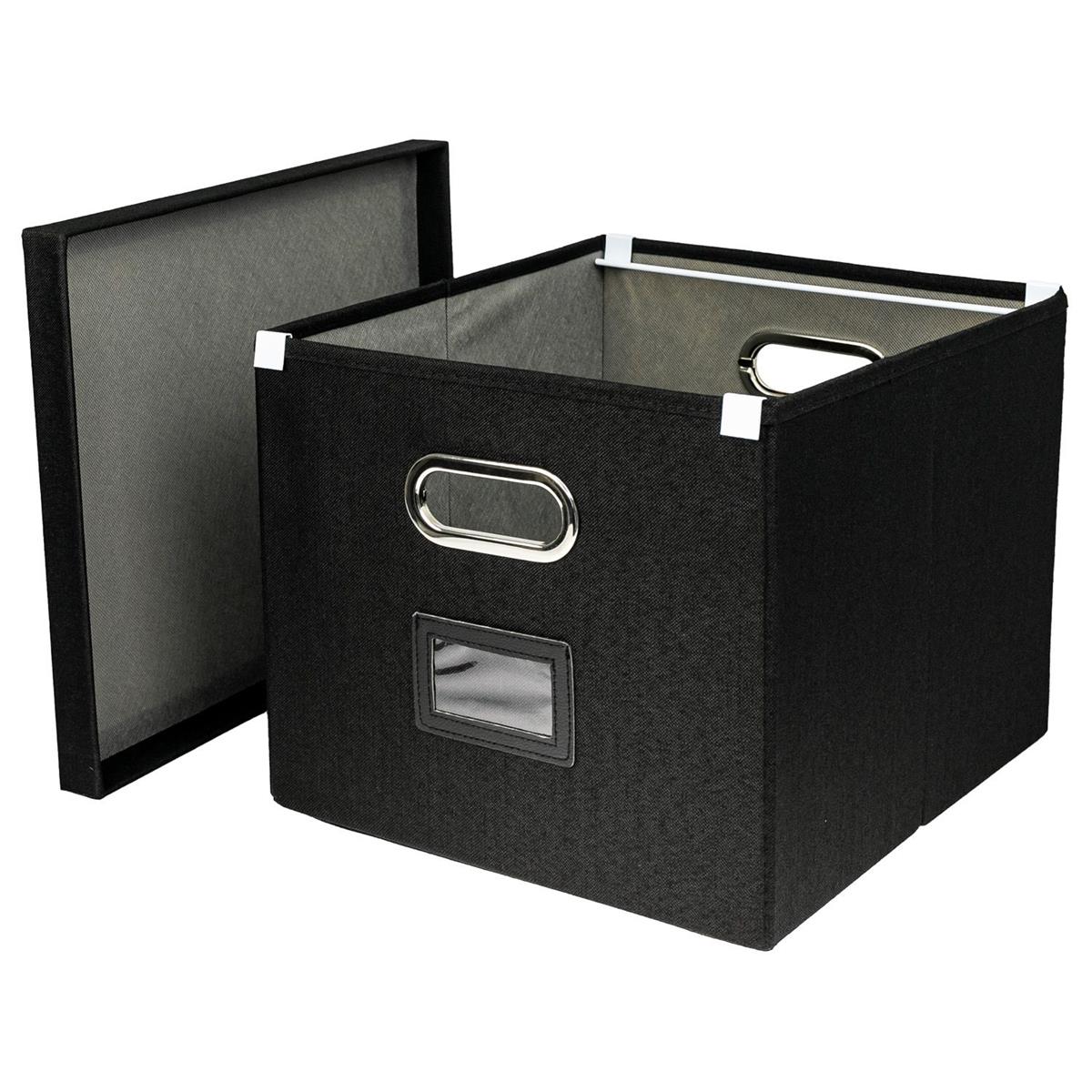 Hängeregister-Box mit Deckel A4 schwarz