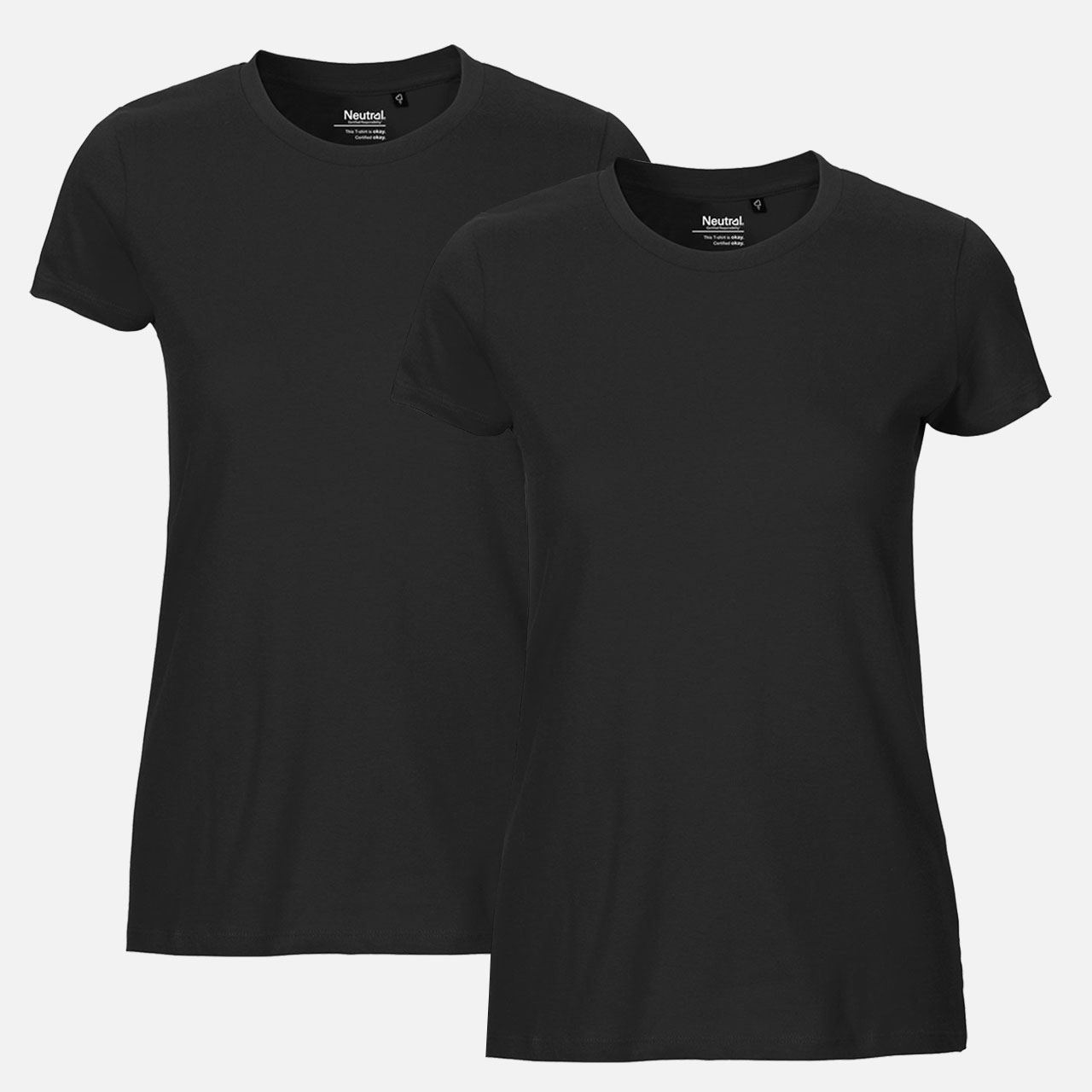 T-Shirt, 2er-Pack, schwarz, Rundhalsausschnitt, Kurzarm