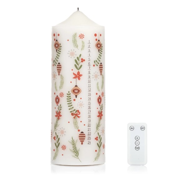 ELAMBIA LED-Kerze Adventskalender Dekokerze Stumpenkerze