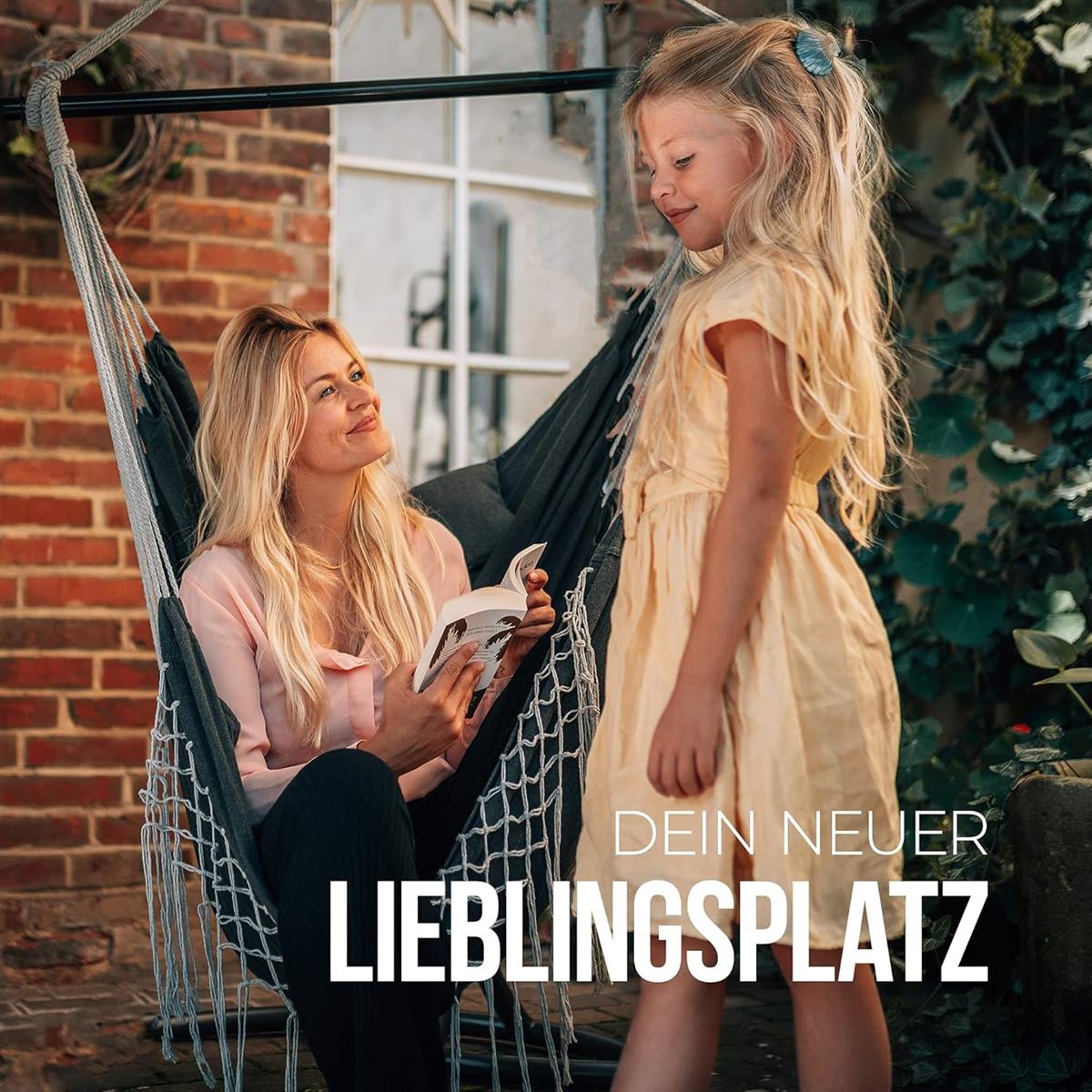 HEIMLING Hängesessel Indoor & Outdoor XXL Hängesessel Hängematte Balkon Terrasse anthrazit