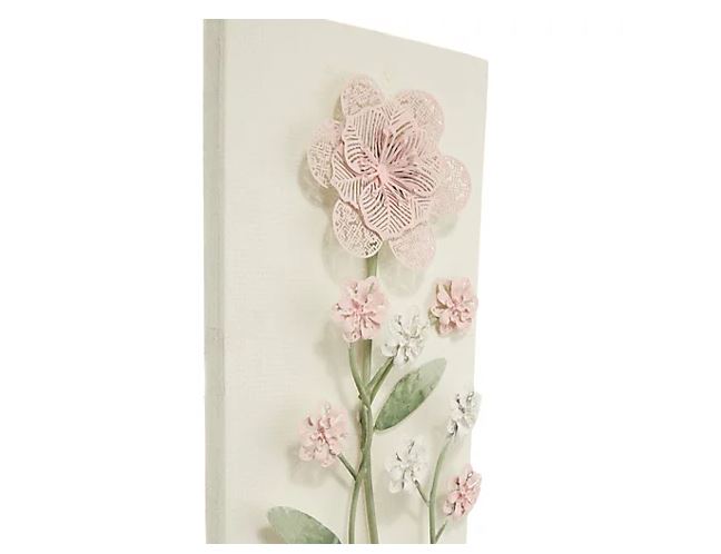ABELLA Arte Wanddekoration Blumenmotiv Holz & Metall