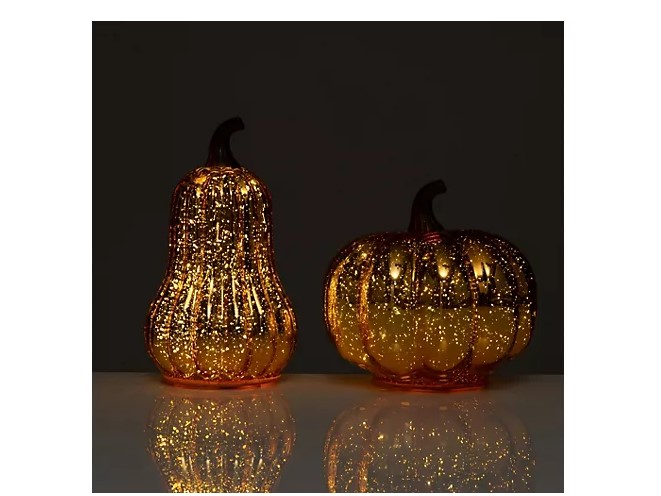 Casa 2 Deko Kürbisse Mercury Glas Dekoartikel orange Tischdeko Accessoire