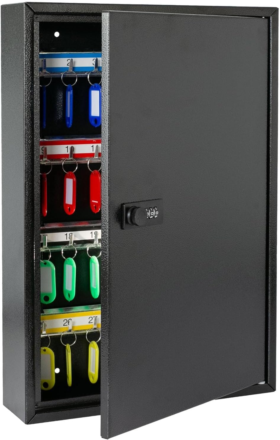 Schlüsselschrank mit Zahlencode, 64 Haken, groß