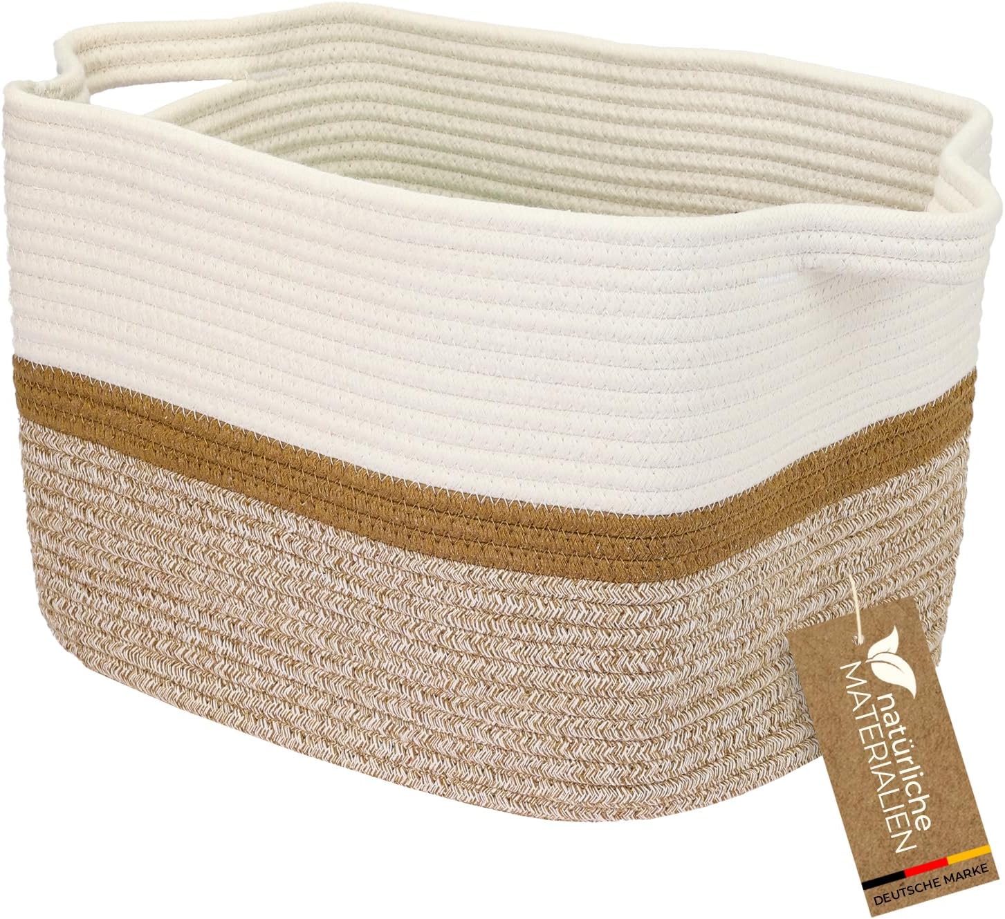 HMF Aufbewahrungskorb 36x30x25 cm weiß-braun