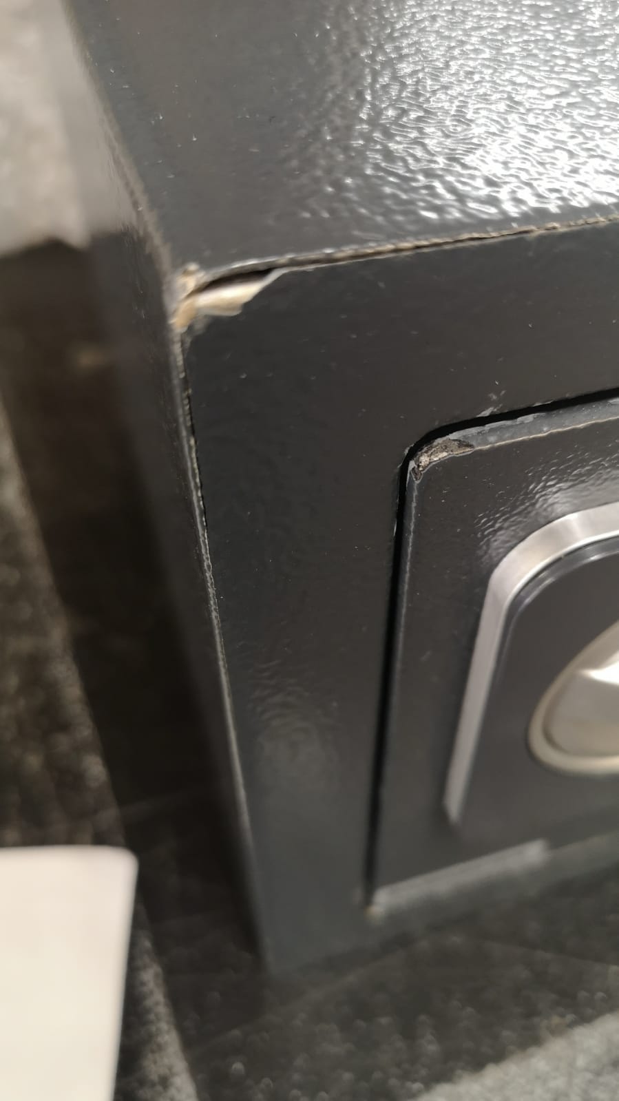 safe, beschädigt, box, metall, schublade