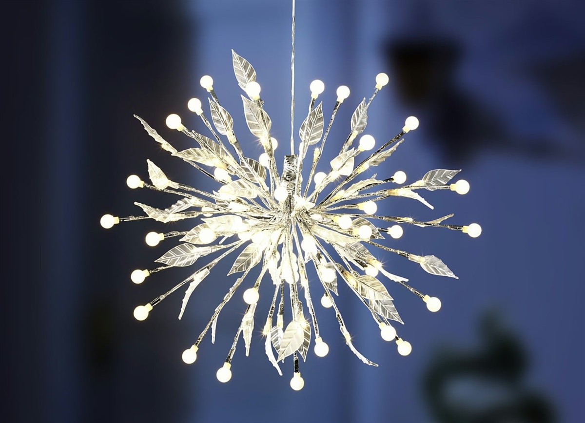 Lichterkette, Weihnachtsdeko, LED, Blattdesign, Sternstern