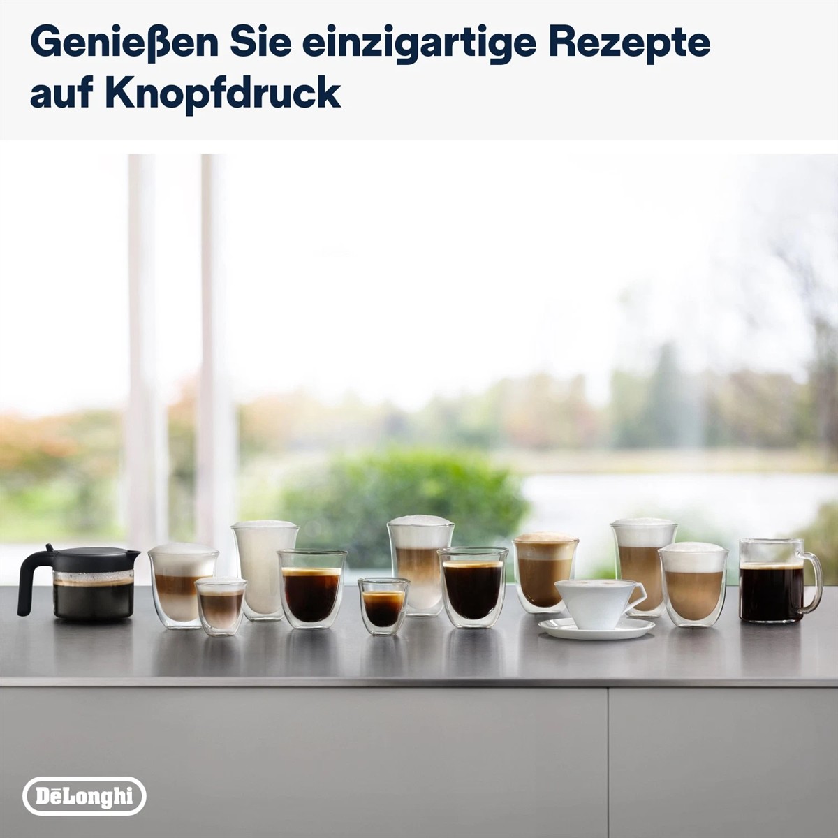 DE'LONGHI Kaffeevollautomat Dinamica Plus Espressomaschine Modell ECAM376.95.T