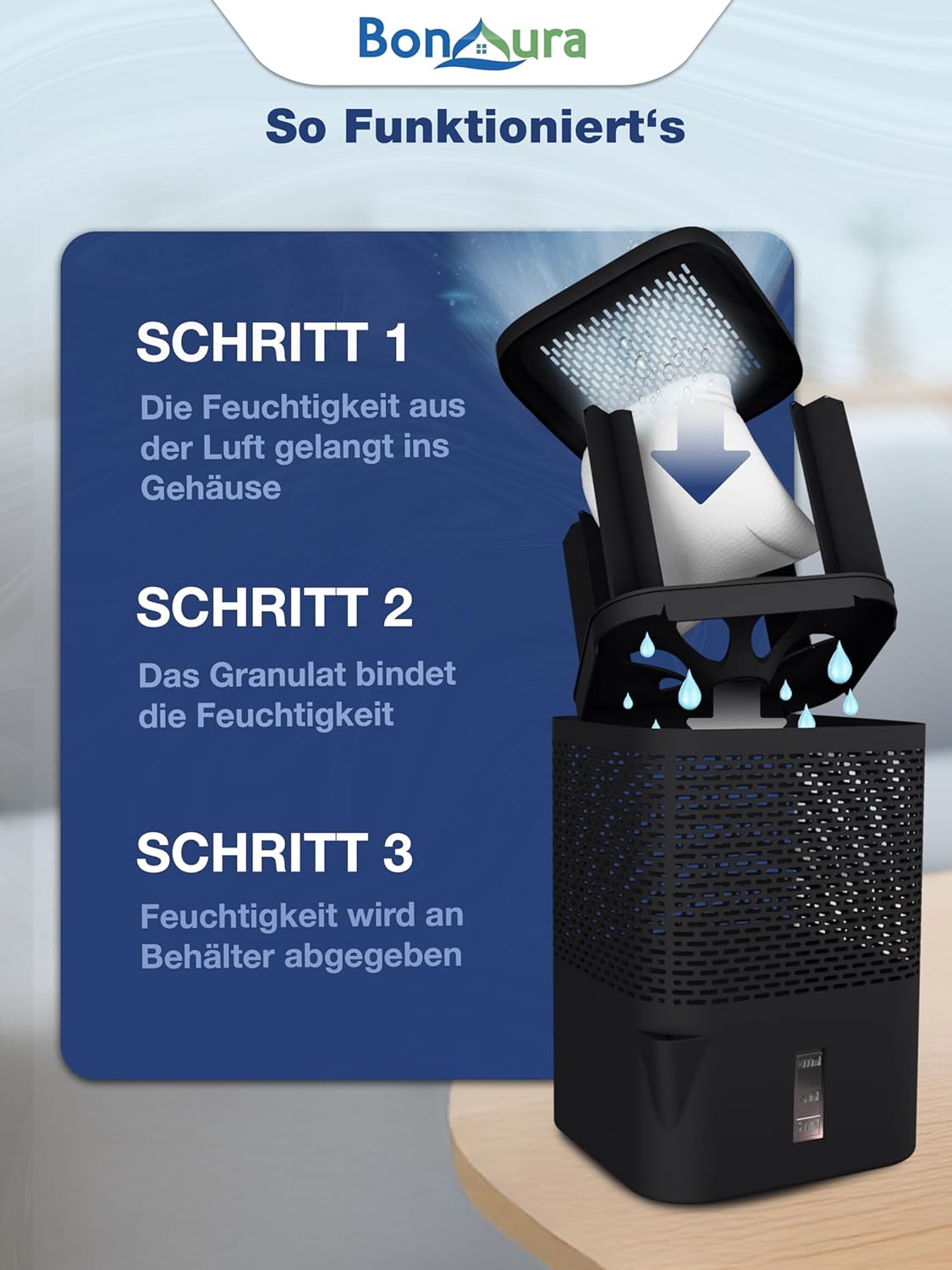 Luftentfeuchter, Pumpenluft, Kompakt, Kühltechnologie, Heimgerät