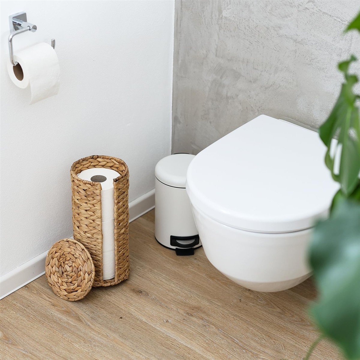 toilet, Badezimmer, Toilettenpapier, Korb, Pflanze