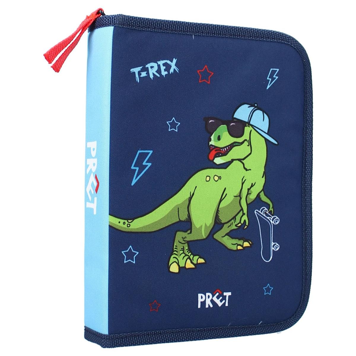 Schulsache, Federmäppchen, Dinosaurier, Blau, Reißverschluss