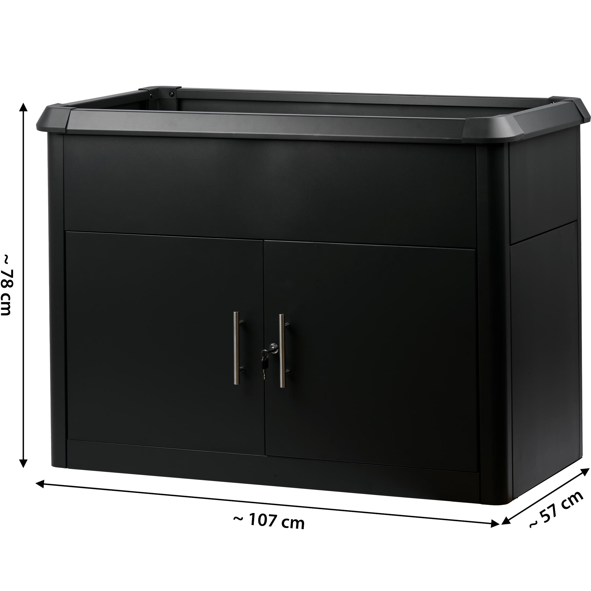 Dobar XL Hochbeet Metall mit Schneckenrand und Staufach