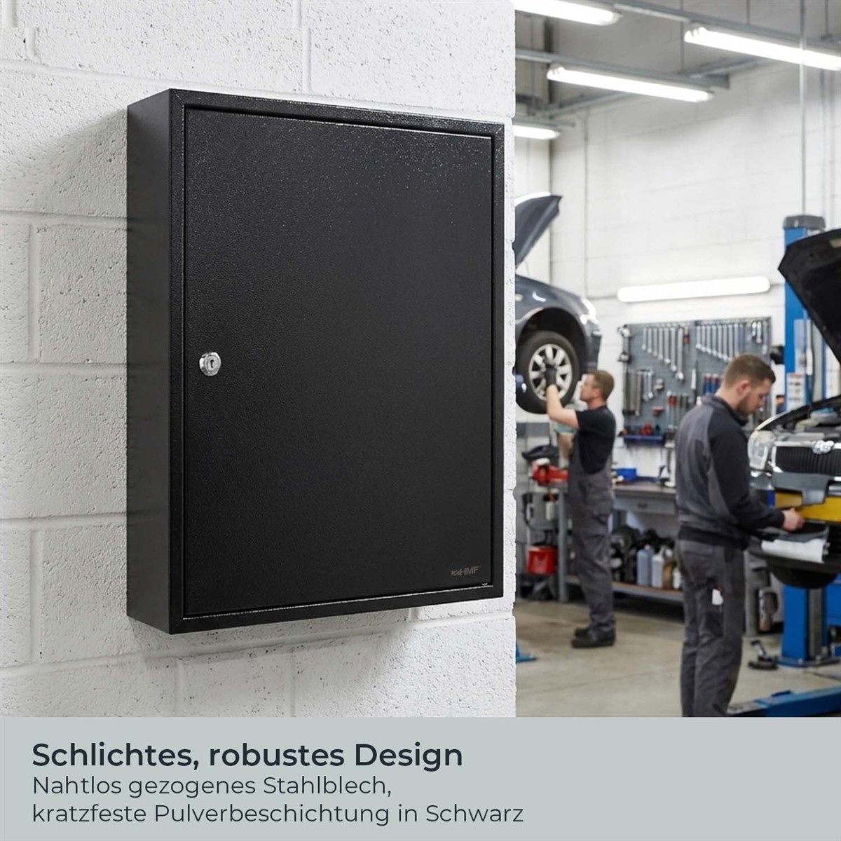 Wandboard, Schwarz, Stahlblech, Pulverbeschichtung, Wartungshallen