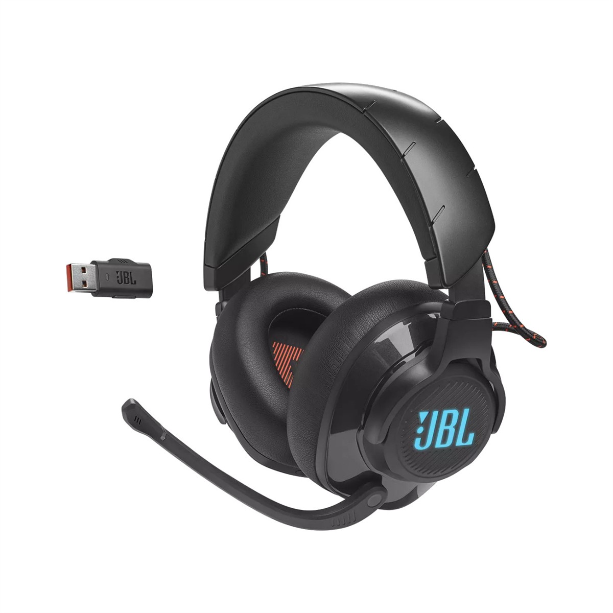 Gaming headset, Over-ear, Wired detachable mic, USB dongle, Schwarz