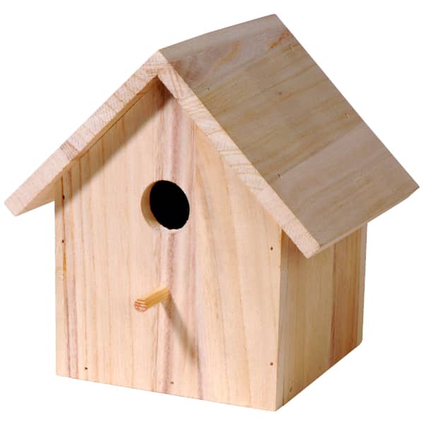 Holz-Vogelnest, Vogelnest aus Holz, Nistkasten, Naturholz, Holzhaus