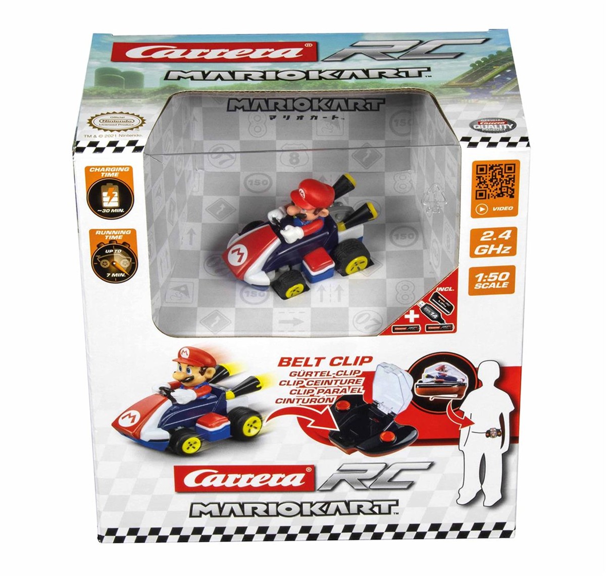 Kleinerennrad, Mario Kart, RC-Buggy, Gurtclip, Spielzeugauto