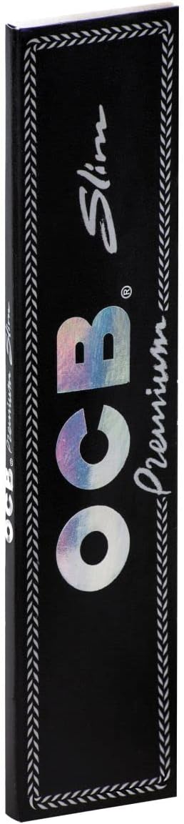 OCB 16972 Premium Slim 32 Blatt-Langes schwarzes Zigarettenpapier + Filter
