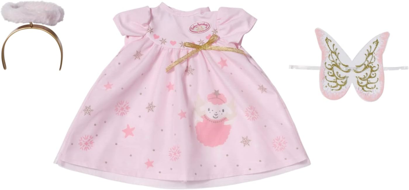 Zapf Creation 707241 Baby Annabell Weihnachtskleid Puppenkleid mit Flügeln und Haareif