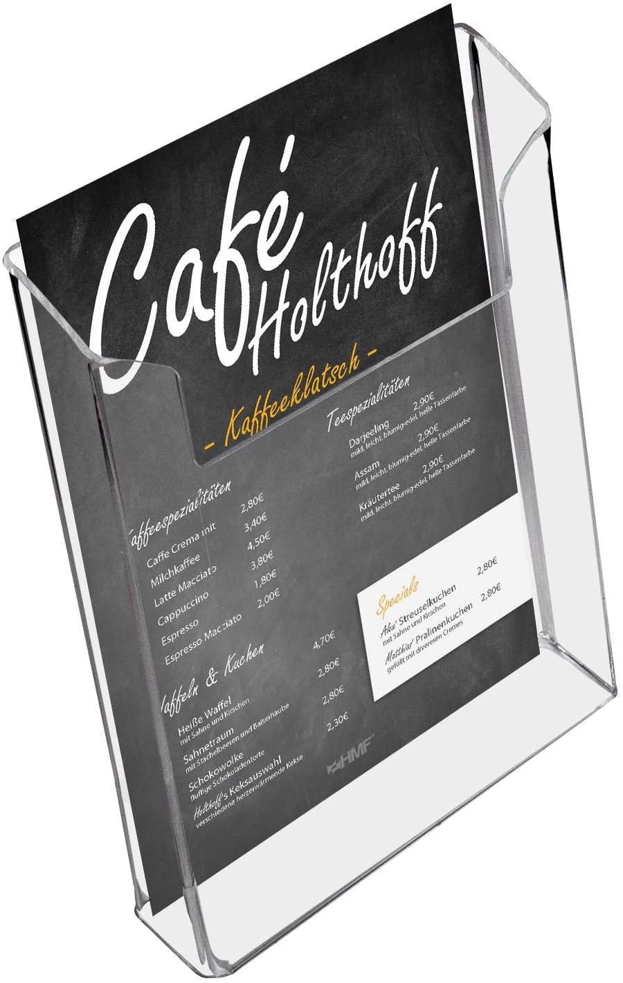 HMF 5x Wand Prospekthalter aus Acryl DIN A4 Hochformat