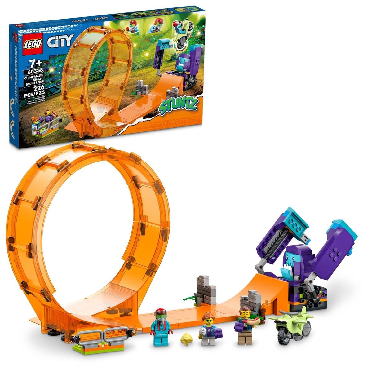 LEGO City Stuntz Smashing Chimpansee Stunt Loop 60338 Bauspielzeug-Set für Jungen, Mädchen und Kinder ab 7 Jahren (226 Teile)