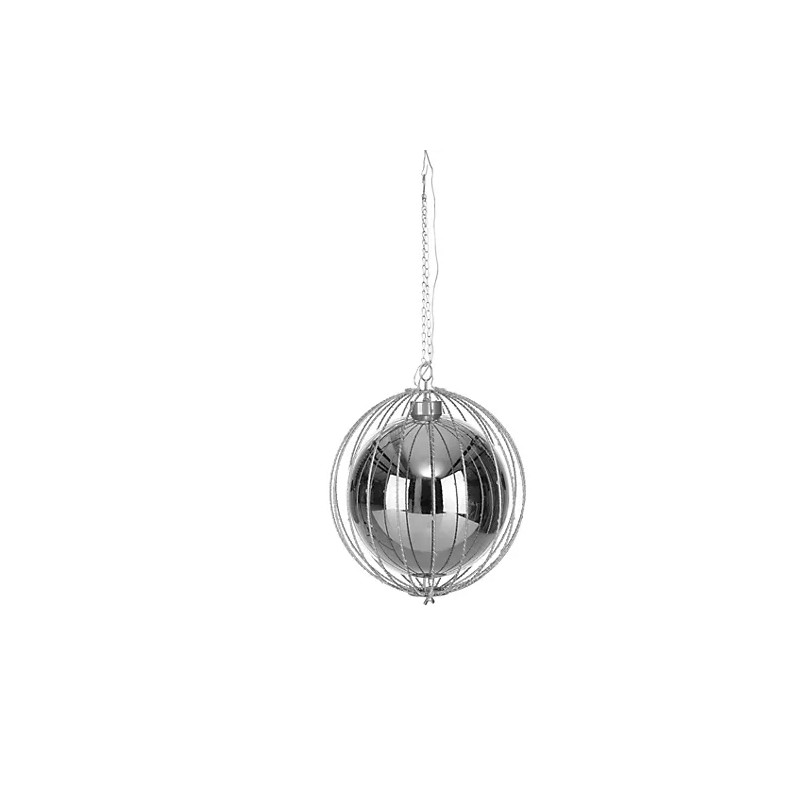 LUMIDA Xmas 2in1 Weihnachtskugel Dekokugel beleuchtet Weihnachten Hängekugel silber 20cm