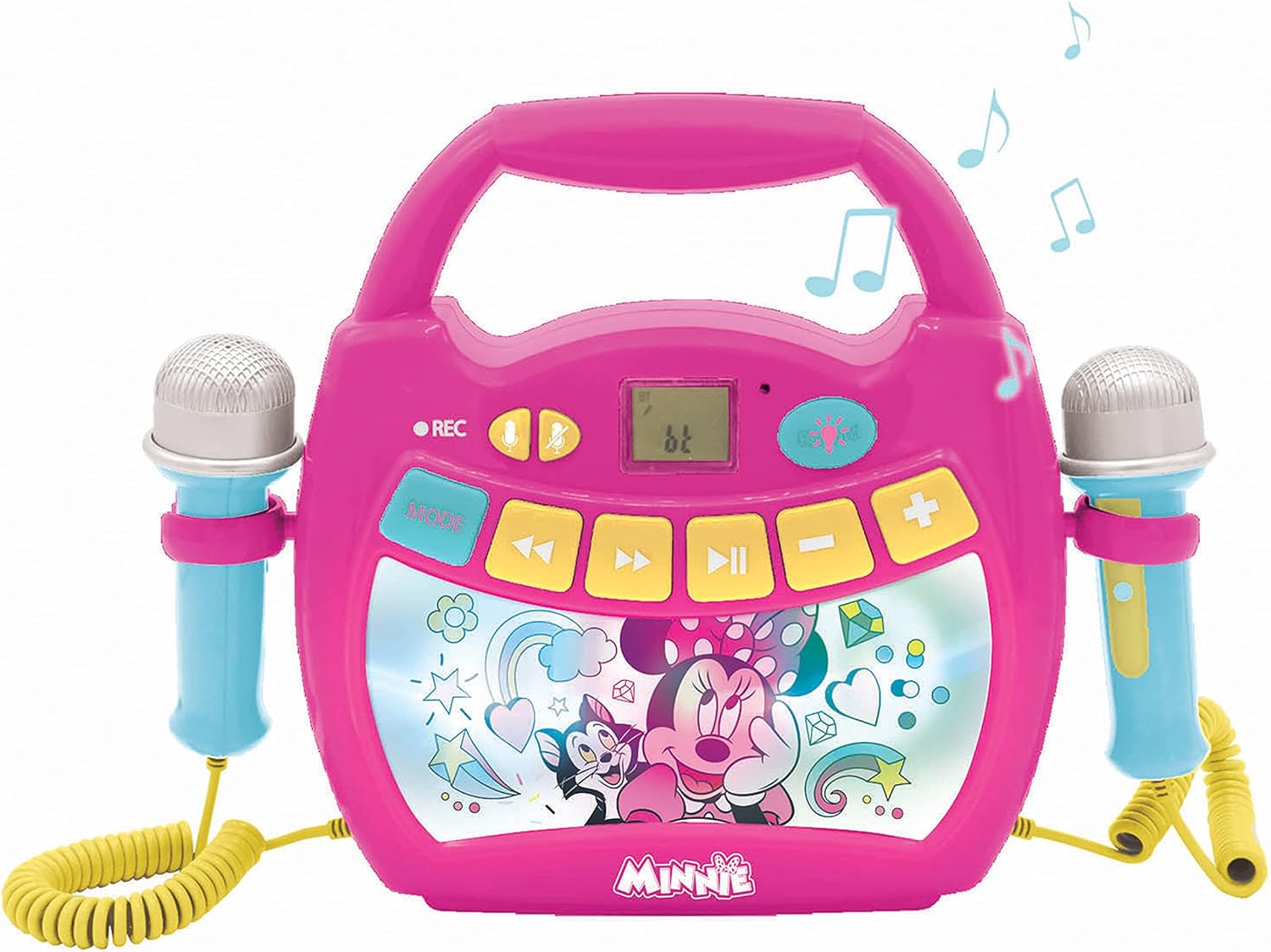 Lexibook Disney Minnie Karaoke-Player MP320MNZ mit Mikrofon Lichteffekt Bluetooth tragbar Karaoke-Maschine Karaoke-System Karaoke-Gerät Karaoke-Anlage