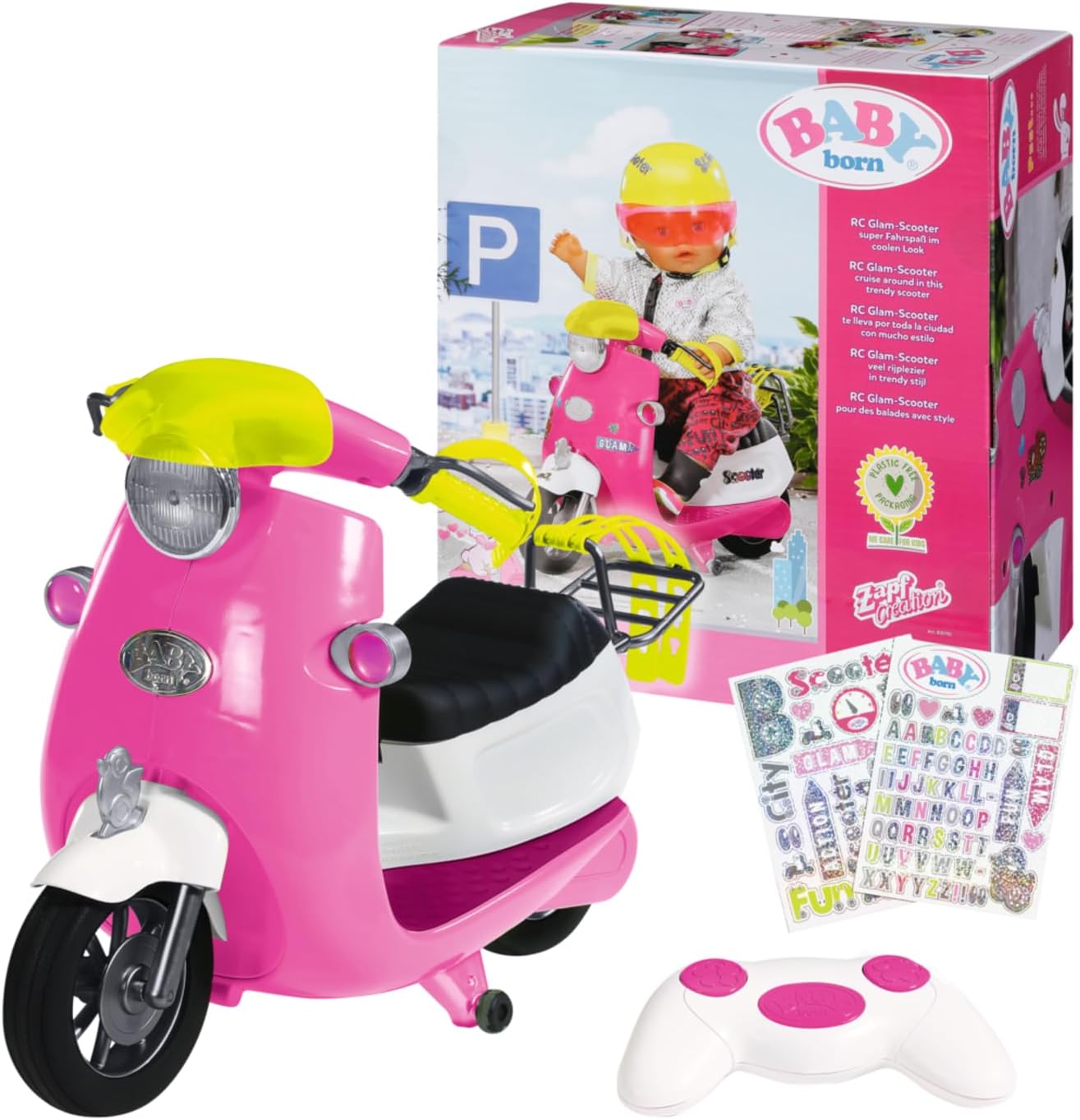 BABY born City RC Glam-Scooter ferngesteuerter Roller für Puppen mit Lichtfunktion 830192 Zapf Creation