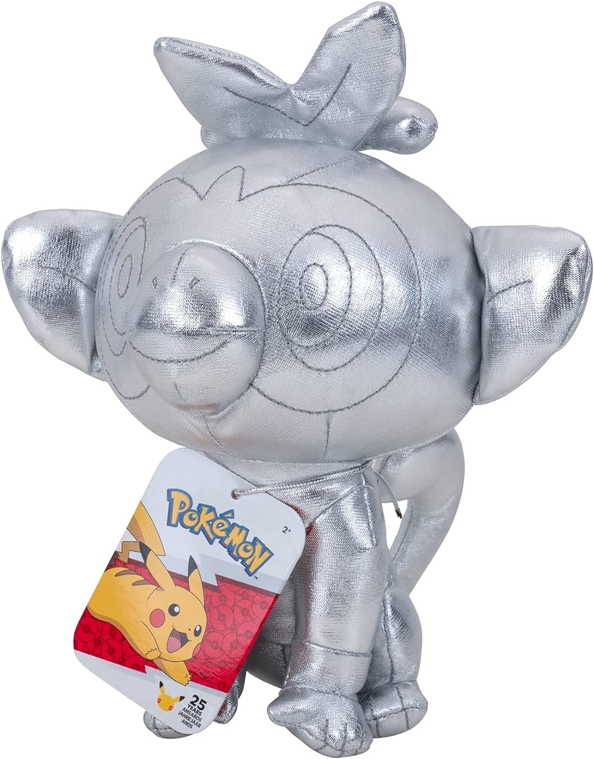 Pokémon BO38288 Chimpep Plüsch silbernes Pokemon Plüschfigur im Silber-Look Stofftier Kuscheltier Stofftier PKW0239