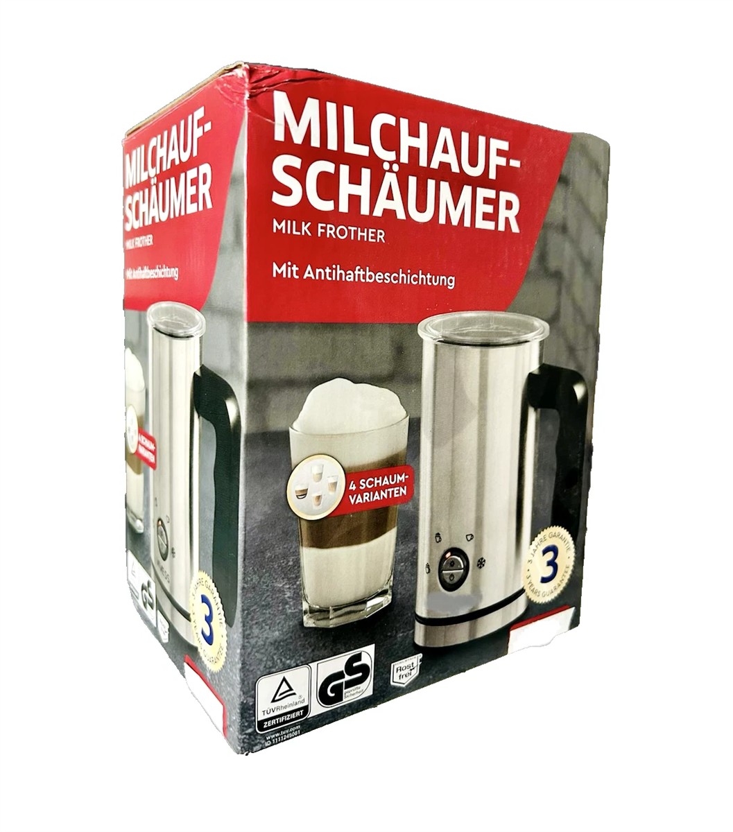 Milchaufschäumer elektrisch Edelstahl Aufschäumer Milch 4 Schaumvarianten