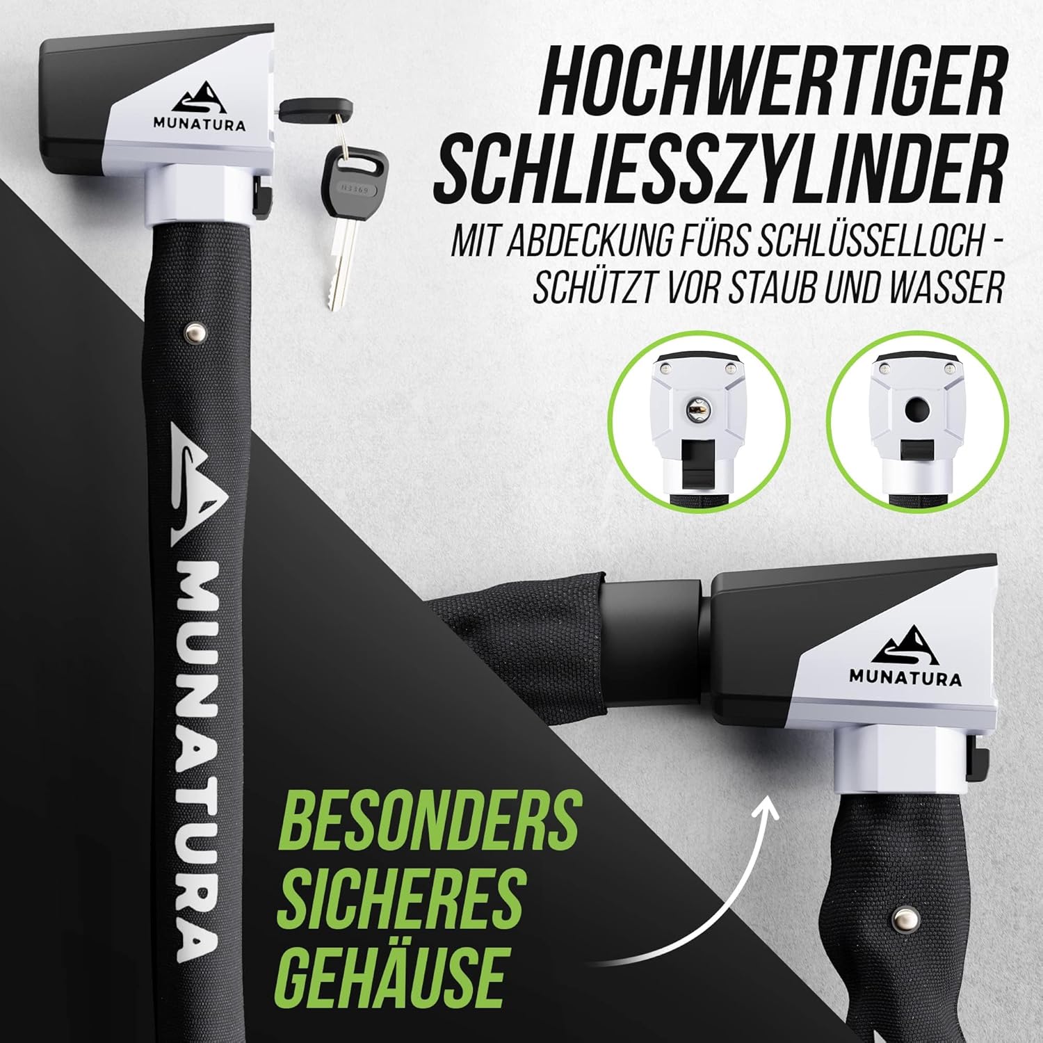 MUNATURA Fahrradschloss Zahlenschloss Kettenschloss 90cm