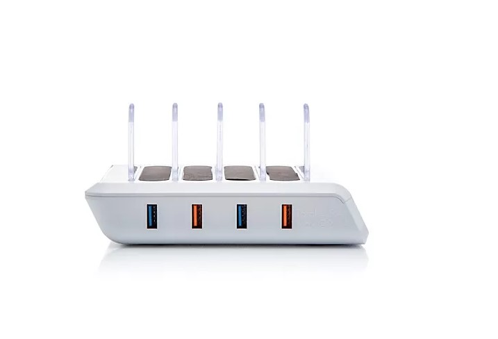 BELL & HOWELL Multi USB Ladestation 4 Ladeanschlüsse Dockingstation weiß