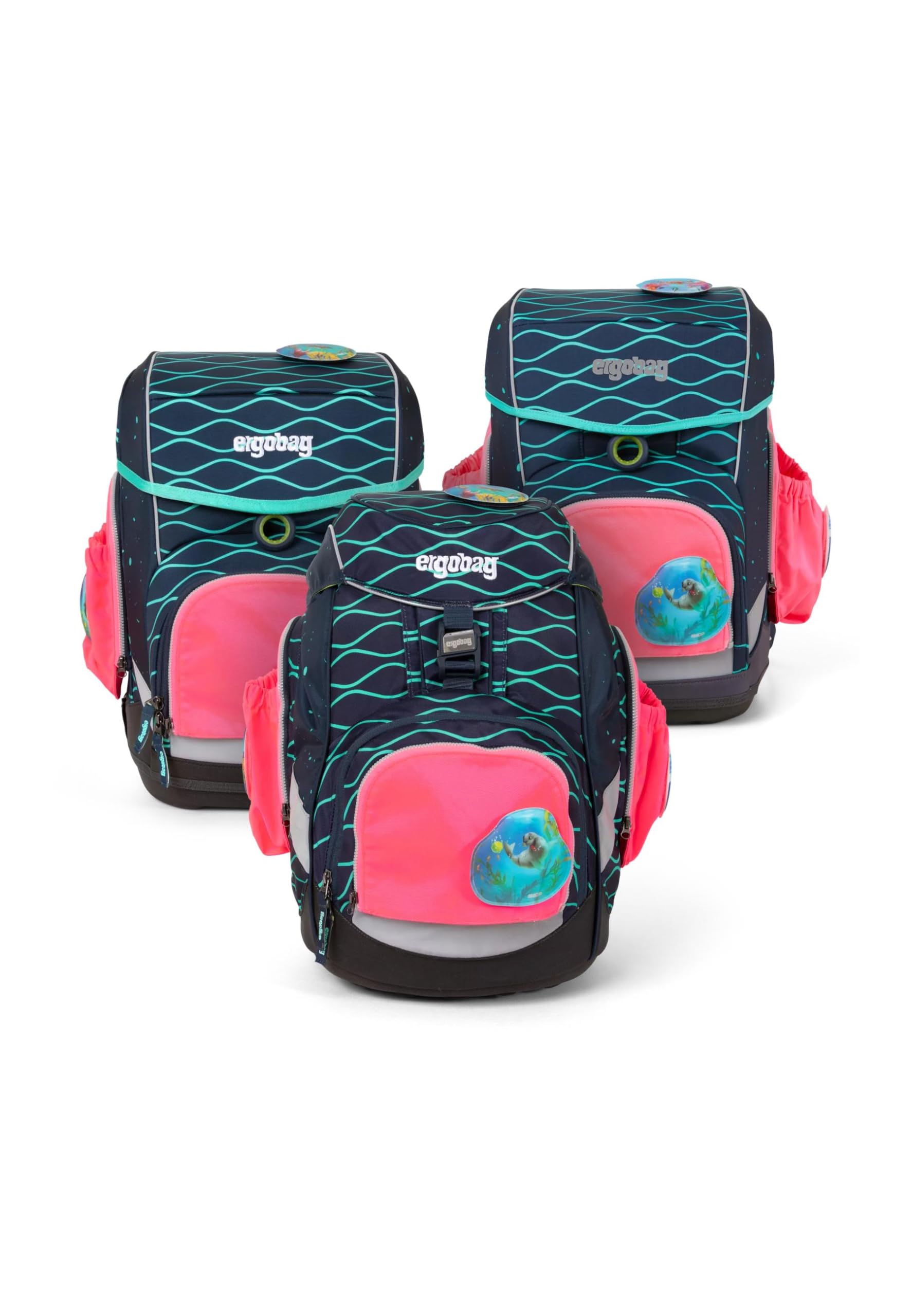 ergobag Pack Seitentaschen Zip-Set Sicherheits-Set mit Seitentaschen, Pack, cubo und cubo Light gekauft nach Juli 2019, Set 3-teilig