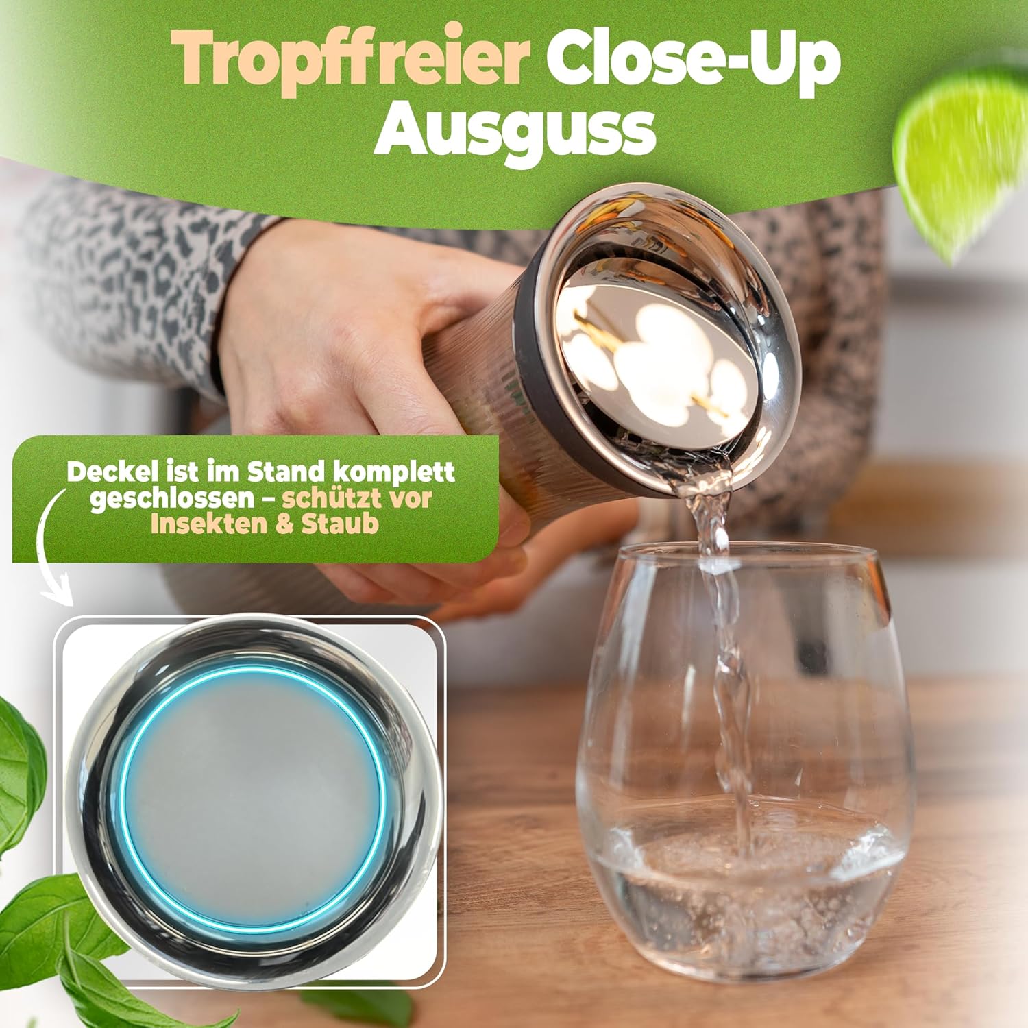 Clidor Wasserkaraffe 1,5 L Klarglas mit Deckel