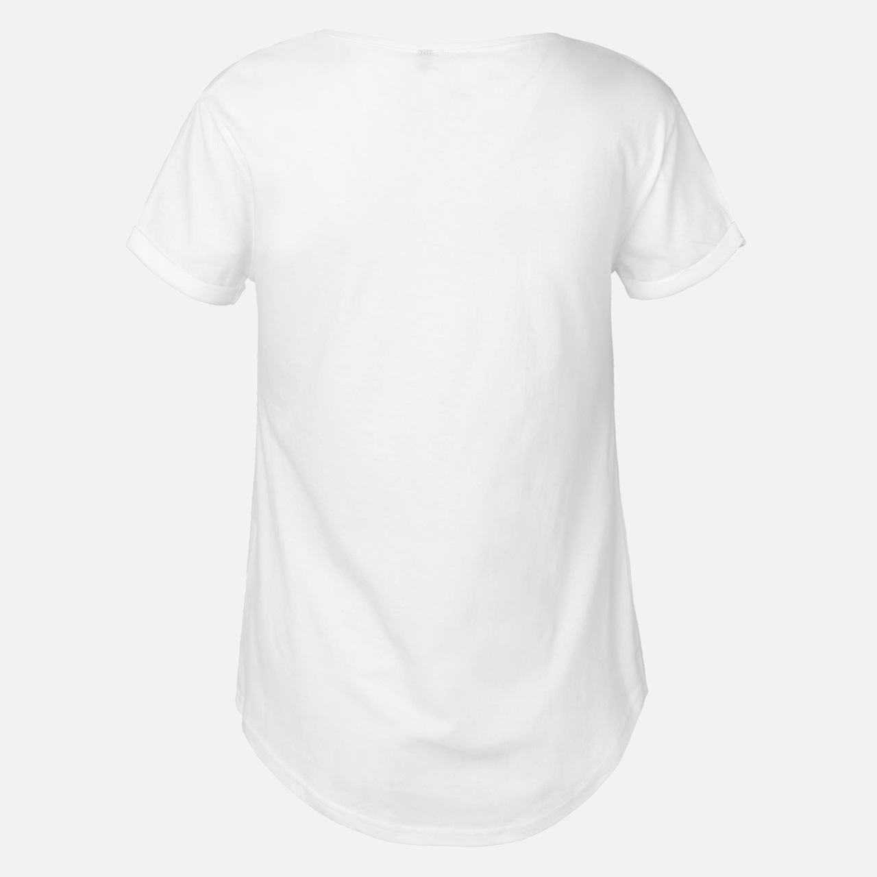 T-Shirt, weiß, Kurzarm, Rundhalsausschnitt, abgerundeter Saum