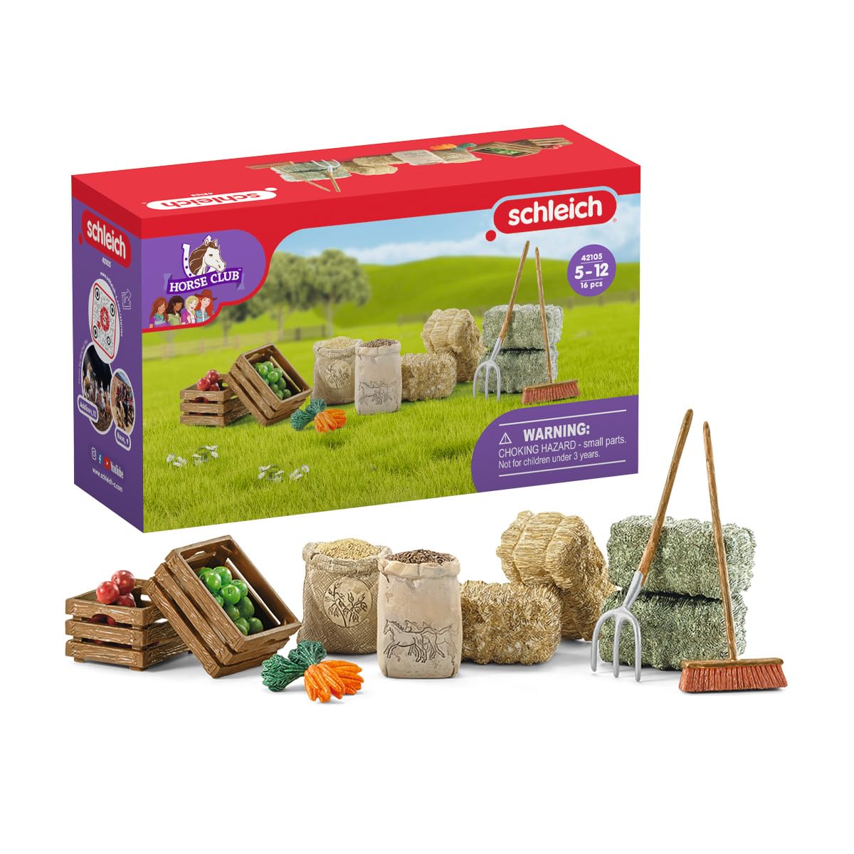 schleich 42105 Futterset, für Kinder ab 3 Jahren, Horse Club - Zubehör, 19 x 11,4 x 6,6 cm, Beige