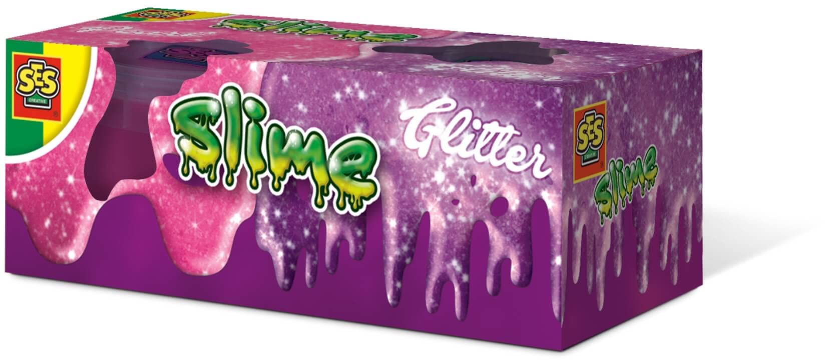 SES Deutschland GmbH 15003 2x120gr Schleim Glitzer 2X 120 gr, pink, lila