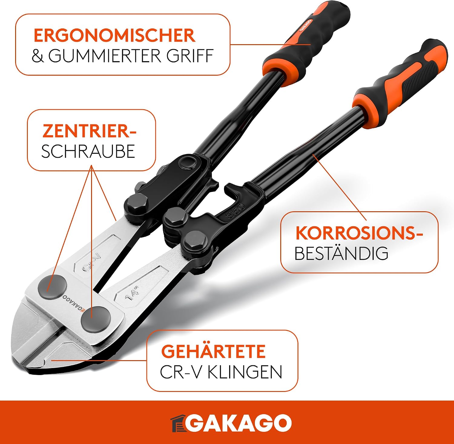 Zange, Cr-V Klingen, ergonomischer Griff, Gummierter Griff, Zentrum Schraube